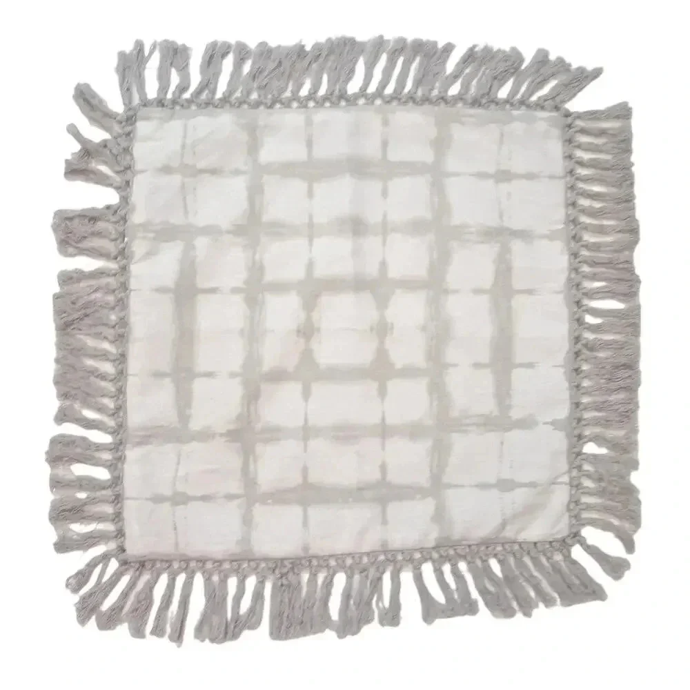 Thro Shibori Fringe Trim Pillow Cover 20